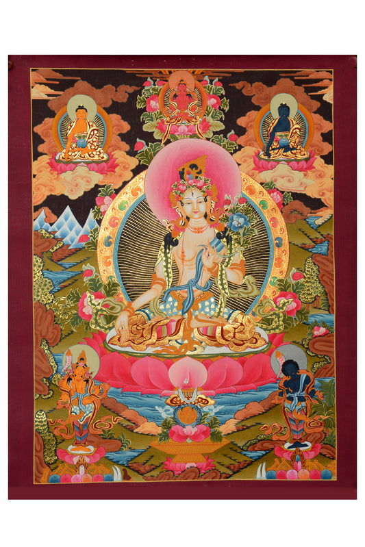 Divine Serenity White Tara Thangka