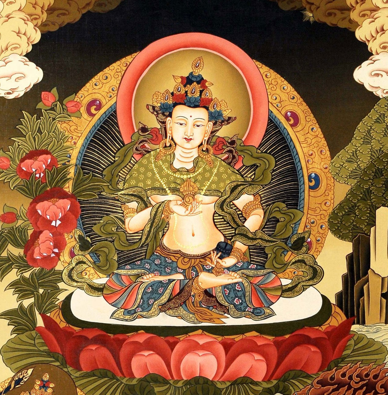 Divine Vajrasattva Thangka: Purity and Transformation Embodied