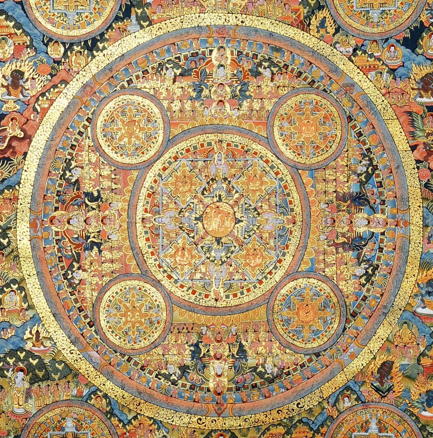 Celestial Pancha Mandala Thangka