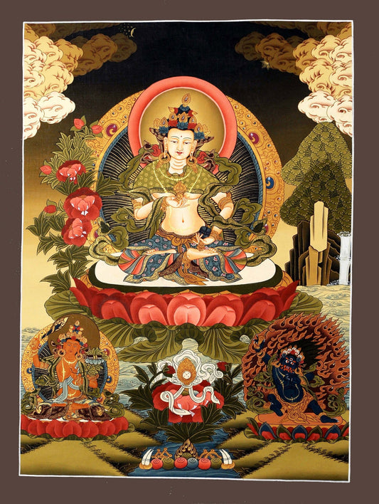 Divine Vajrasattva Thangka: Purity and Transformation Embodied