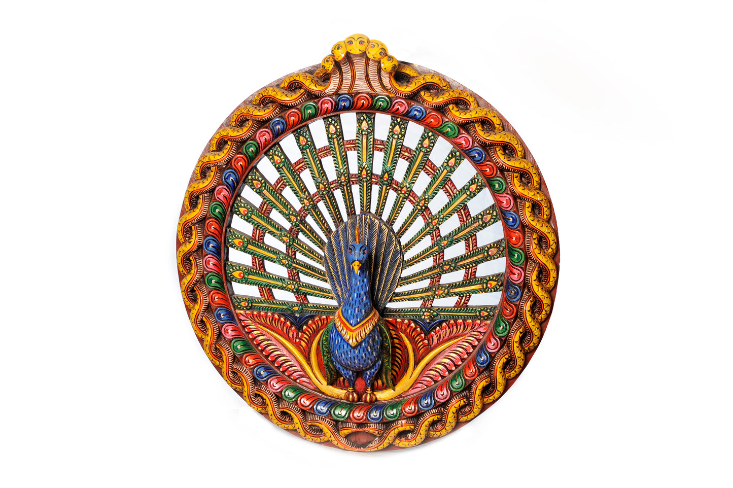 Round-Colored Peacock Window Decorative | Artful Elegance