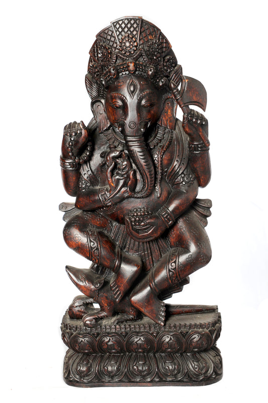 Lord Ganesh Wooden Statue | Remover of Obstacles