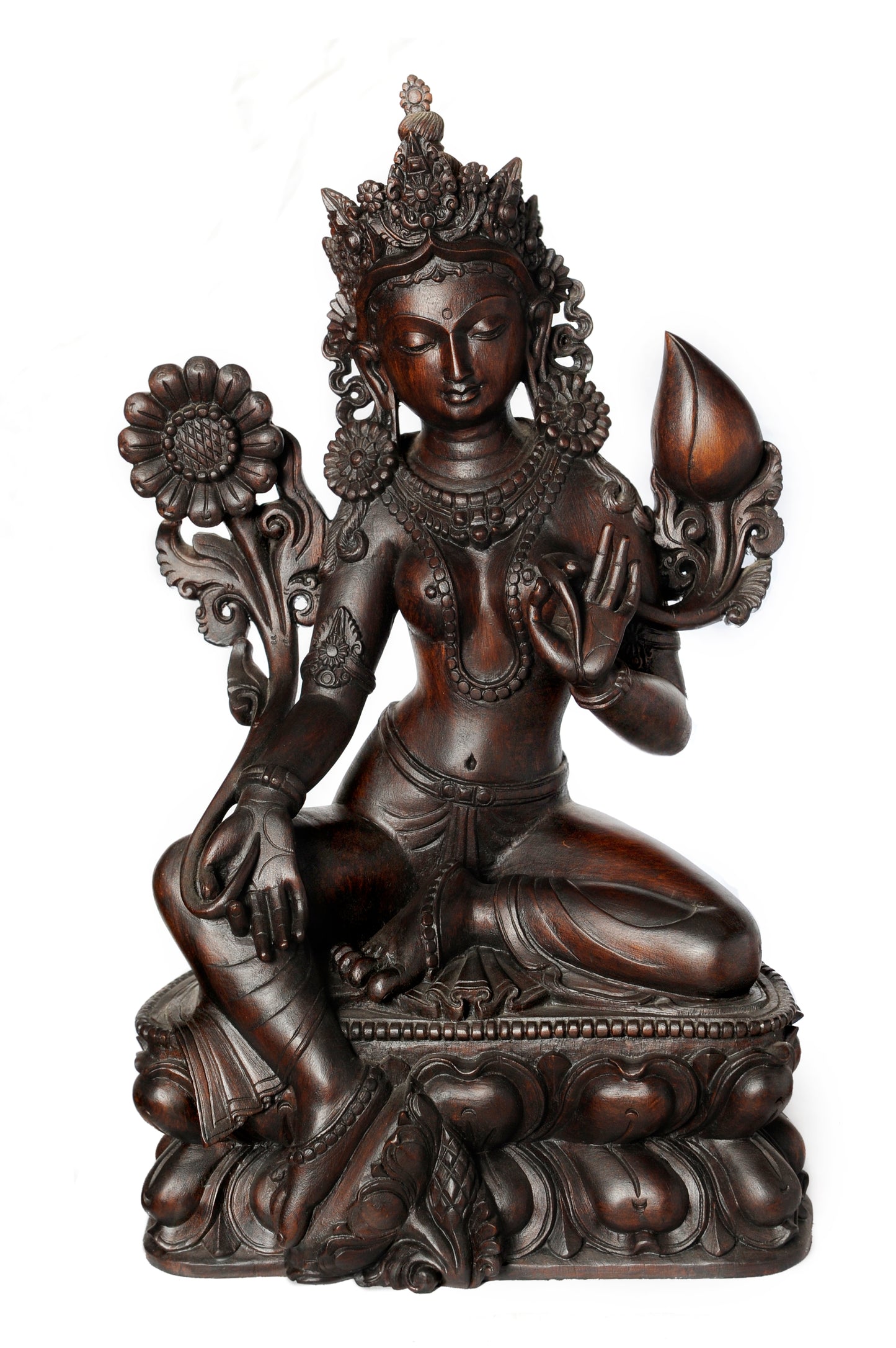 Green Tara Wooden Statue | Compassionate Protector