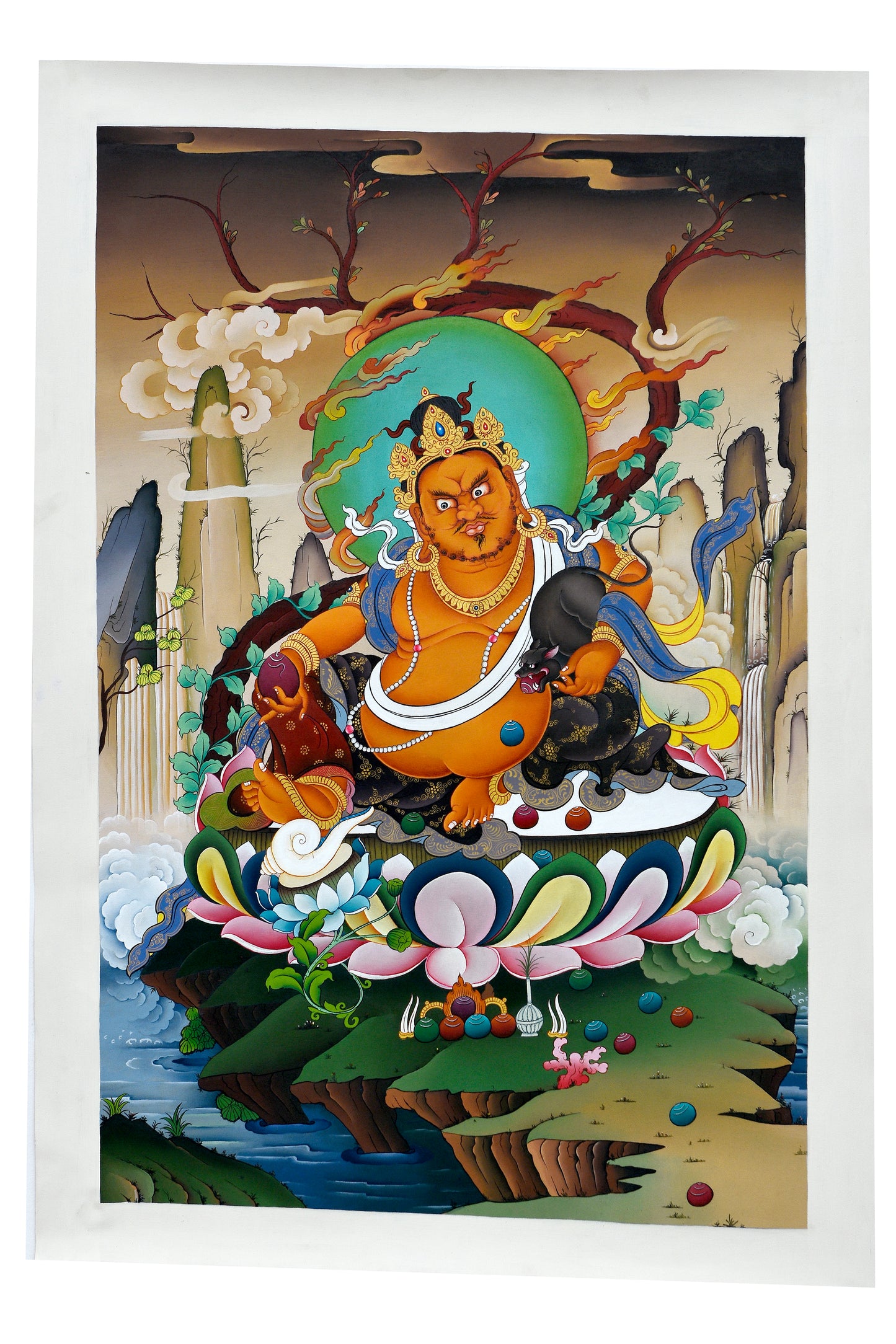 Tibetan Kuber Thangka - Guardian of Wealth and Abundance