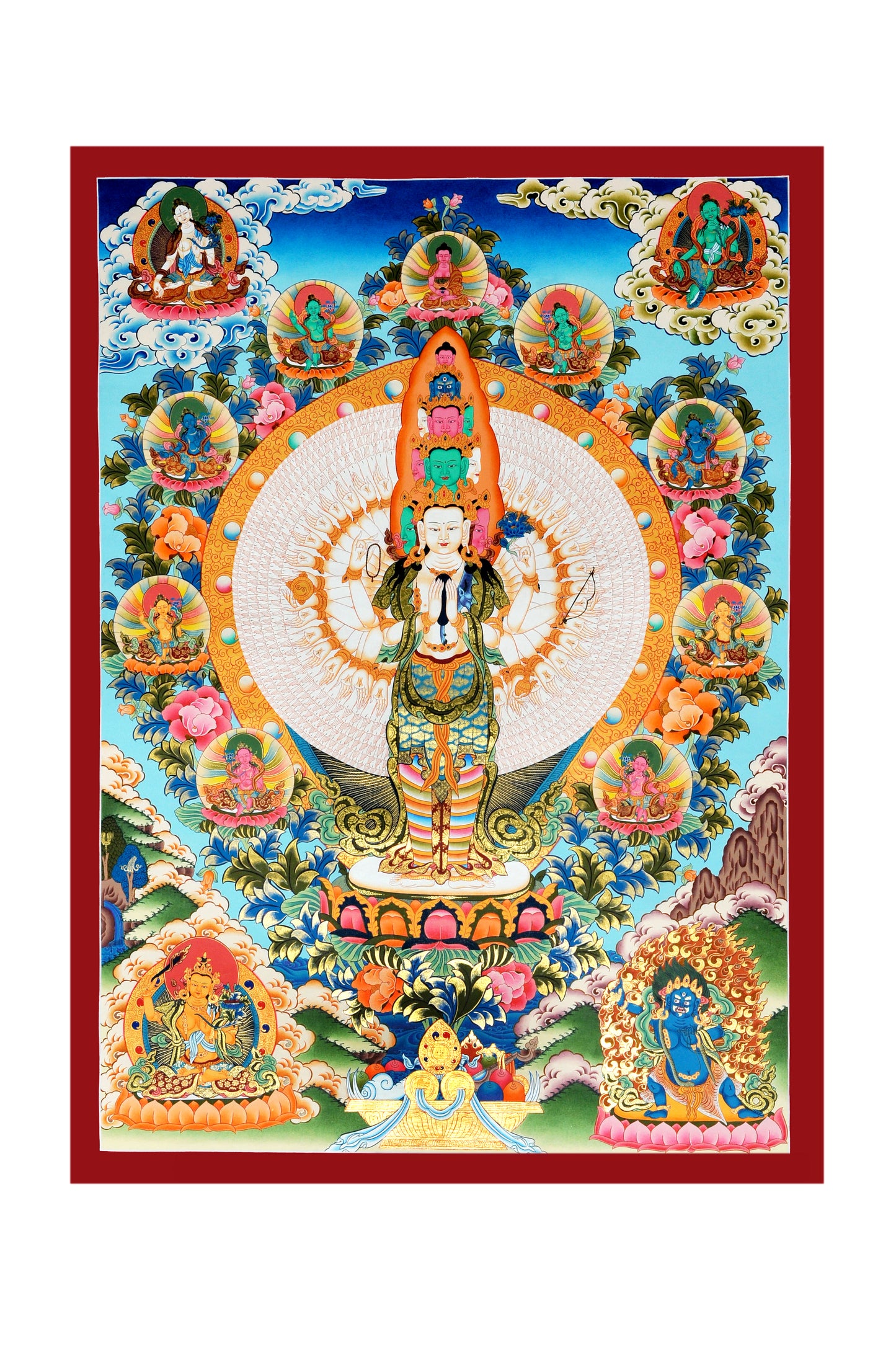 Divine Thousand-Armed Lokeshwor Thangka