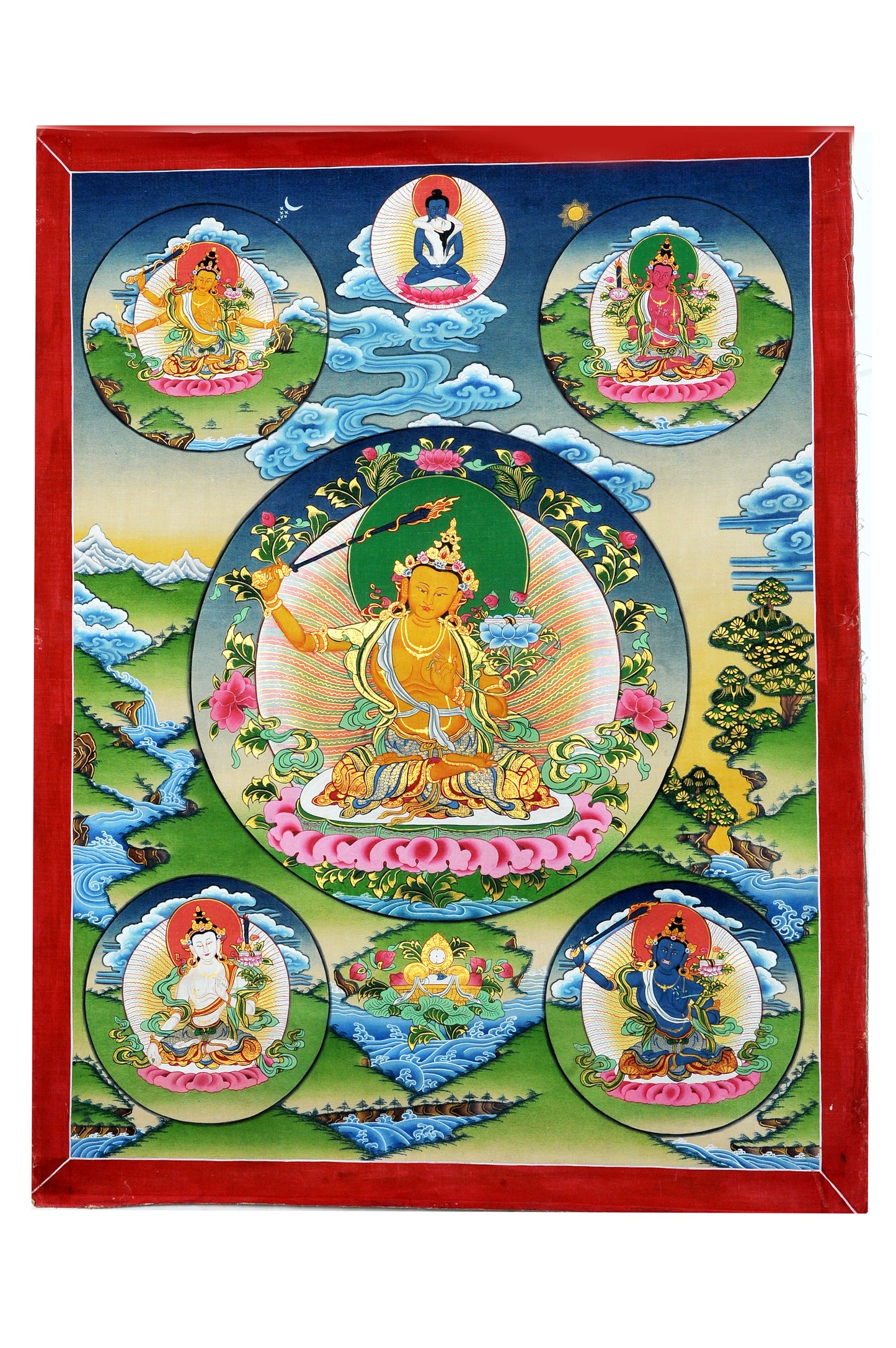 Divine Wisdom - Manjushri Thangka | Mandap Handicrafts Nepal