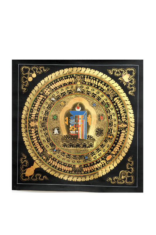 Golden Tibetan Letter Thangka