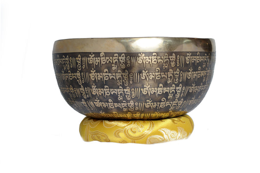 Mantra and Vajra Crafted Singing Bowl (18cm-28cm)