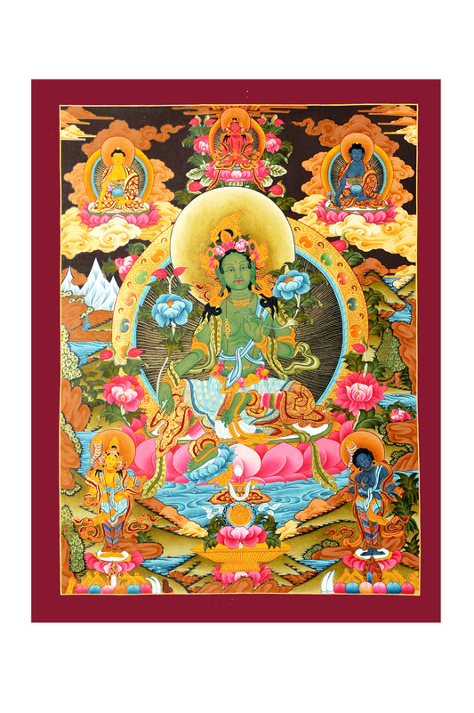 Eternal Grace Green Tara Thangka