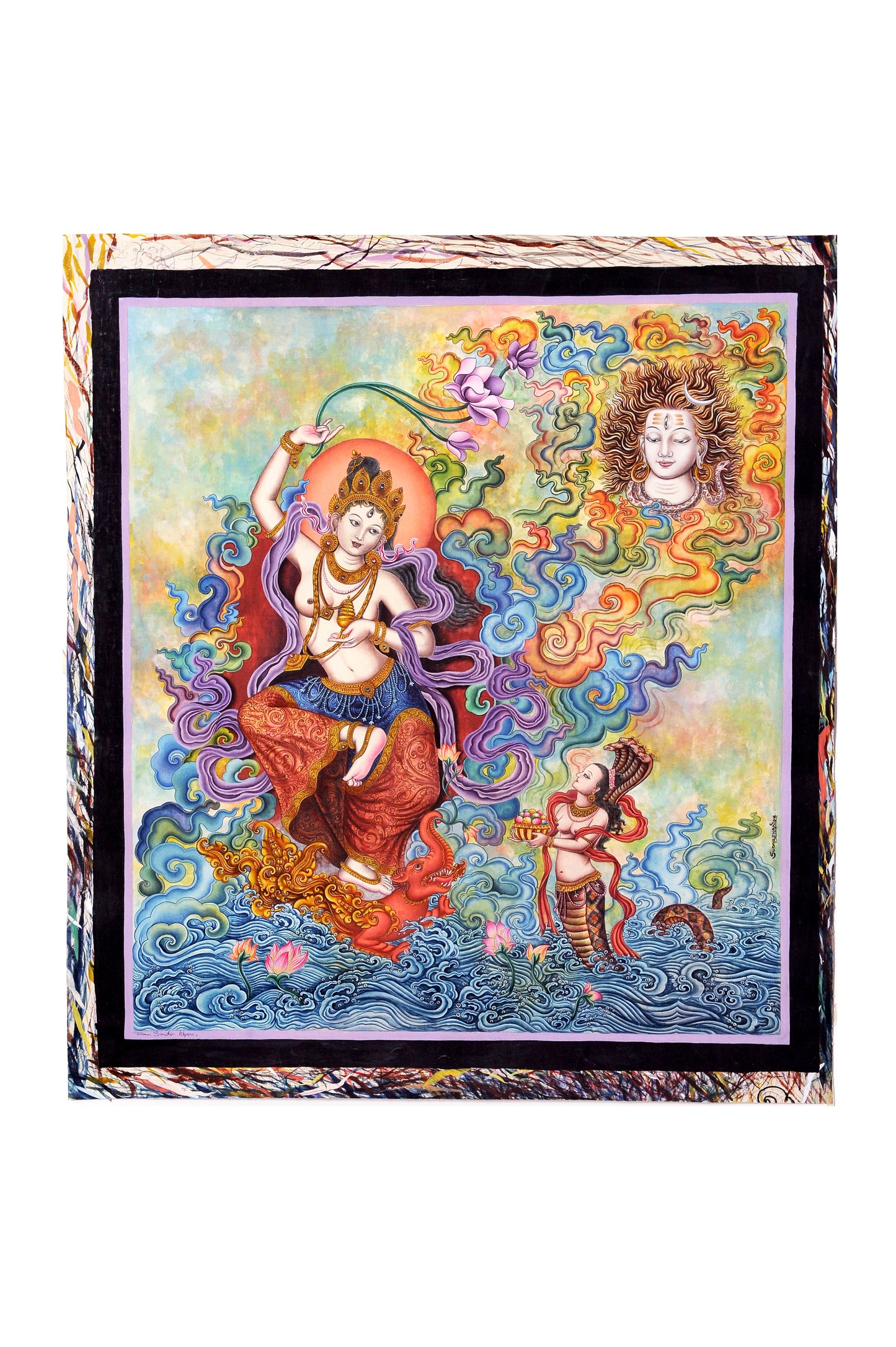 Divine Newari Laxmi Thangka - Embodiment of Prosperity