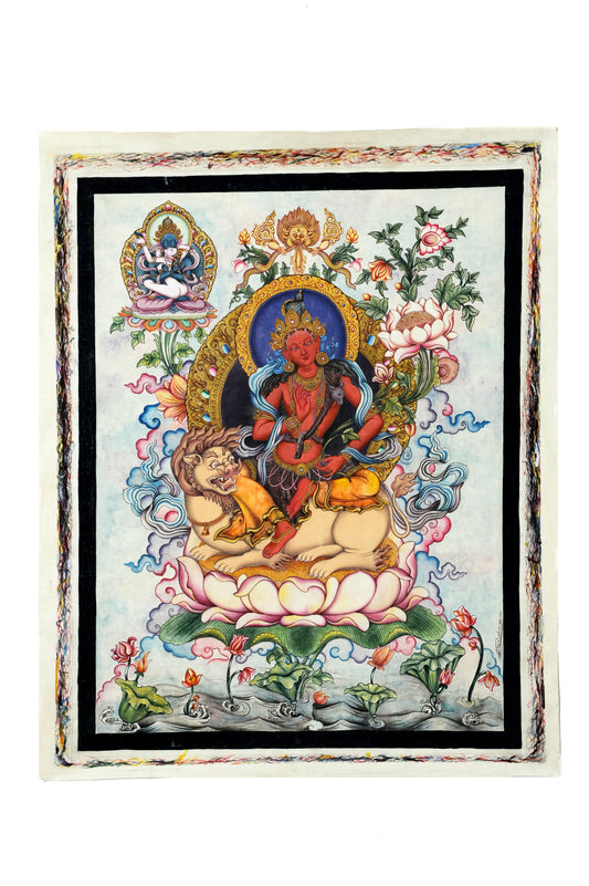 Radiant Red Tara Thangka - Empowerment Through Compassion