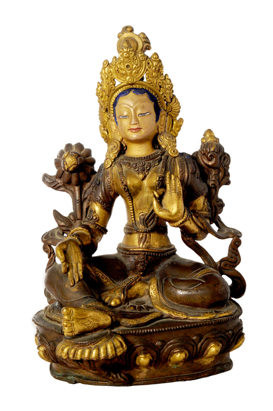 Antique Green Tara(50+ Years) - Copper & Gold Finish