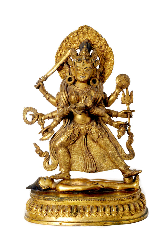 Copper & Mercury Gold Kali Statue - Solid - Over 50 Years Old