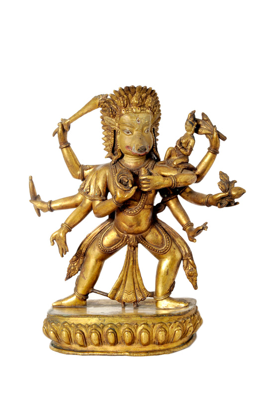 Antique Dhumbarai Mercury Gold Statue - Copper & Gold Craftsmanship