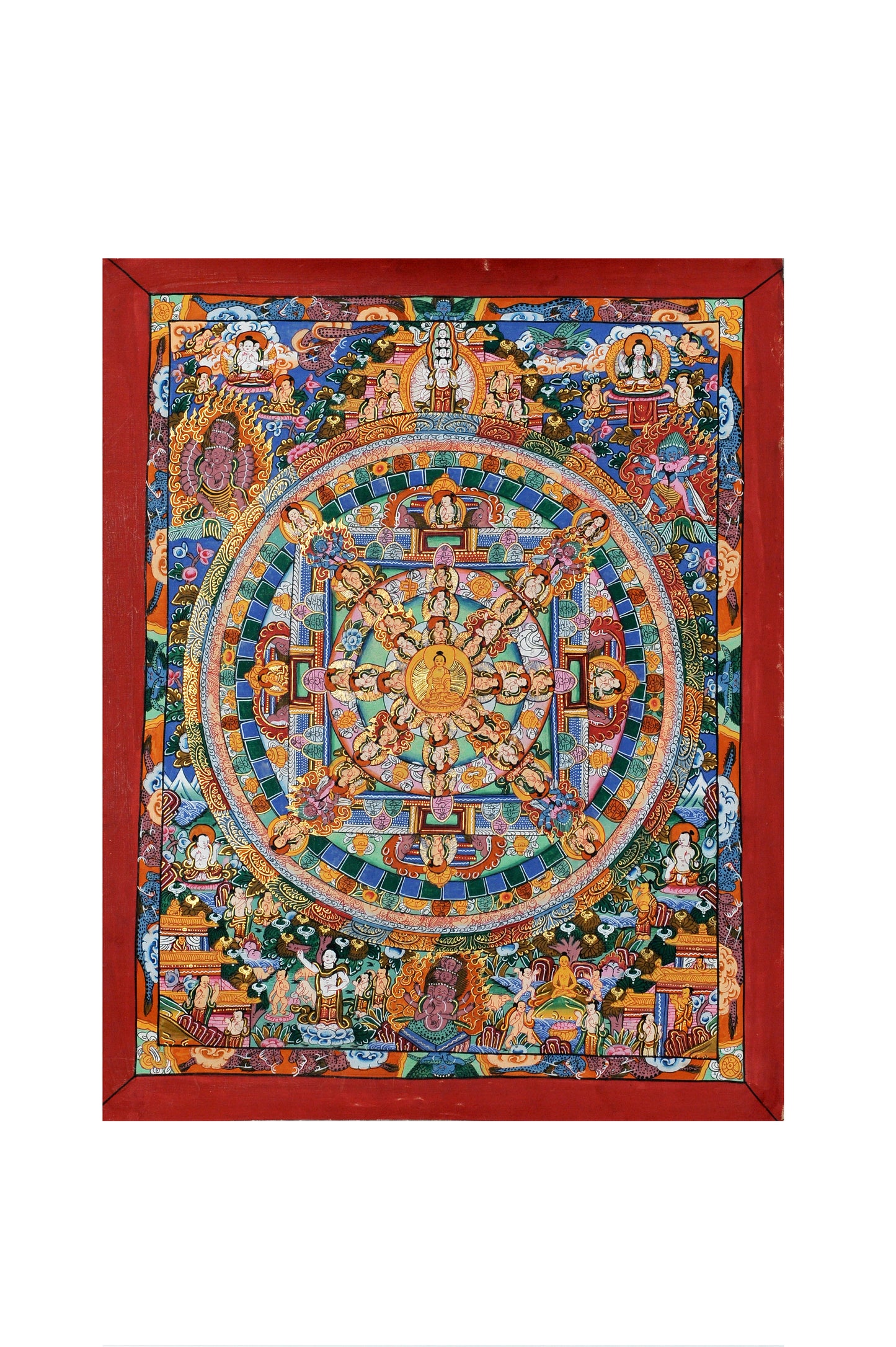 Celestial Khorlo Mandala Thangka - Spiritual Art from Nepal