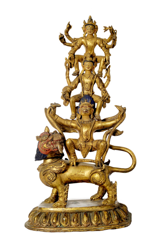 Harihar Ban Lokeshowr Statue - Mercury Gold - Over 50 Years Old