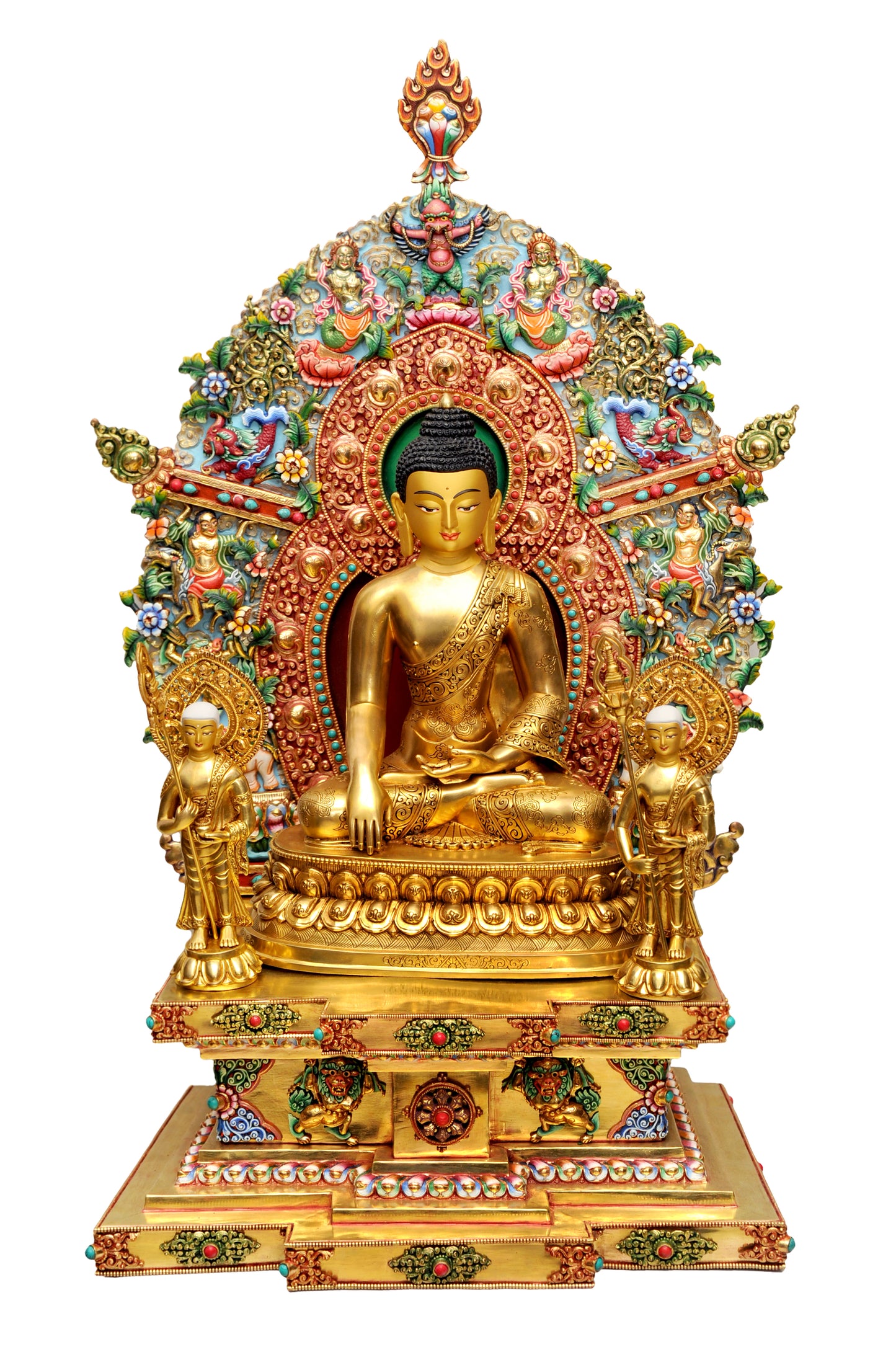 Buddha with Pariwa Metal Craft Statue